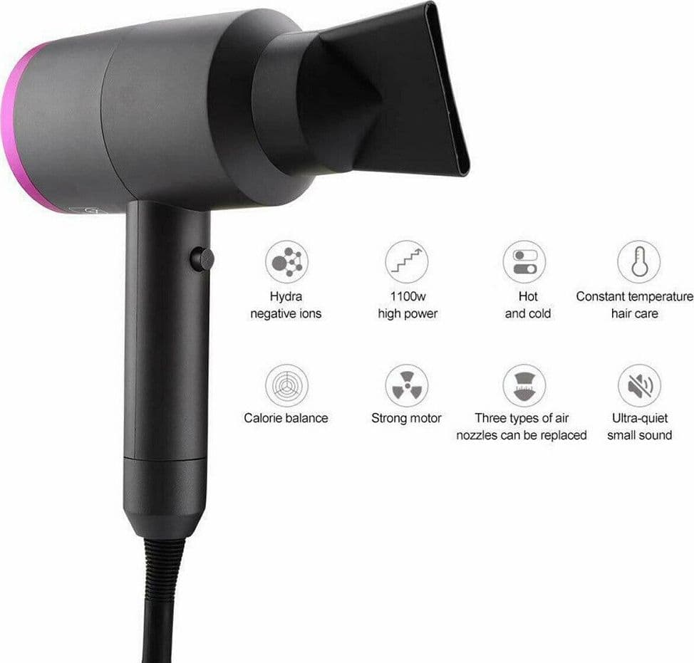 ASCIUGACAPELLI PHON PROFESSIONALE 1100W DIFFUSORE 2 BECCUCCI FELICIA ACCESSORI - 3