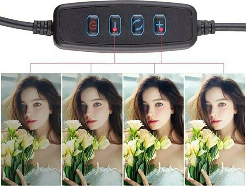 ANELLO LUMINOSO STUDIO FOTOGRAFICO SELFIE RING LIGHT TIKTOK YOUTUBE TREPPIEDI - 4