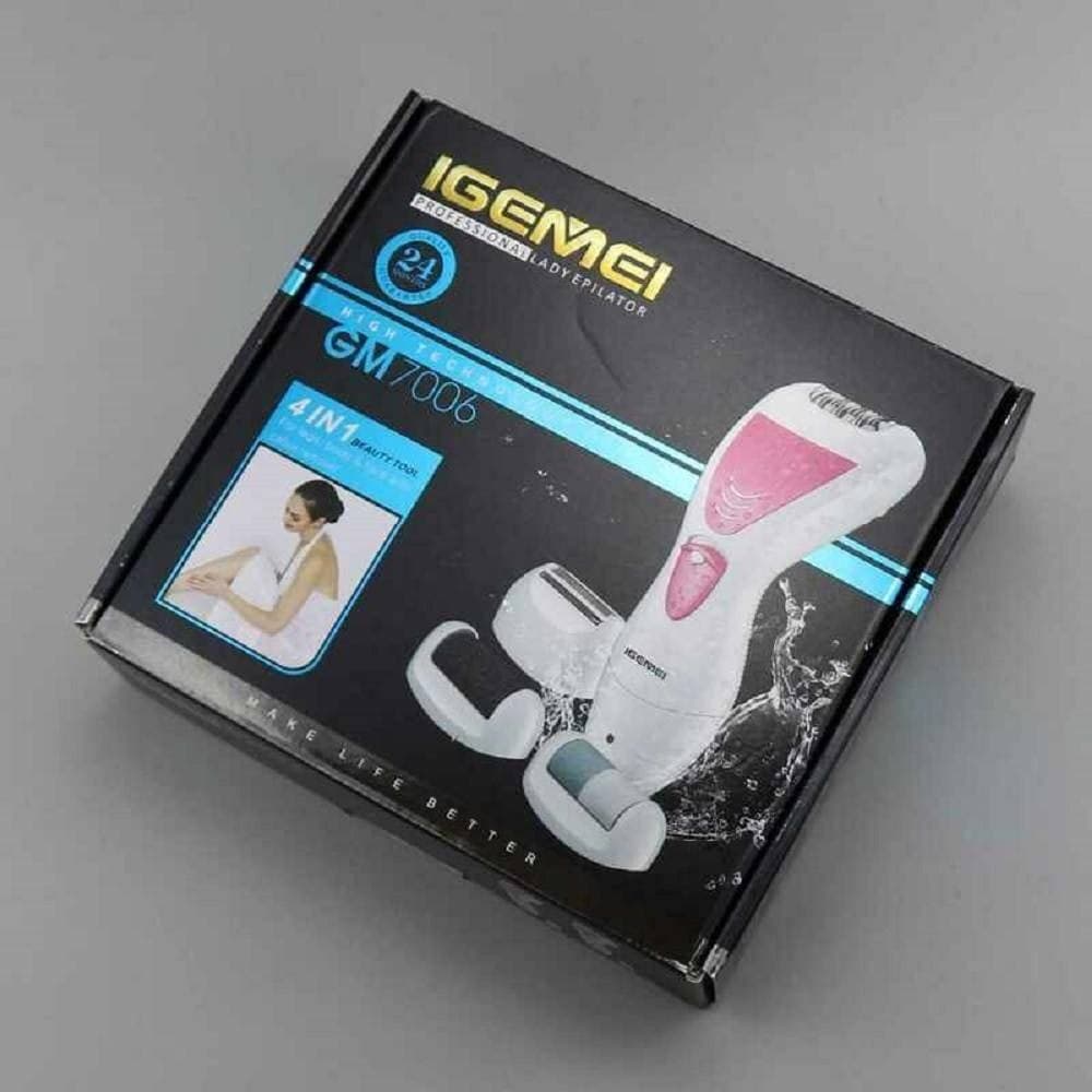 KIT DEPILATORE 4 IN 1 IMPERMEABILE EPILATORE RICARICABILE CORPO BIKINI GM-7006 - 5