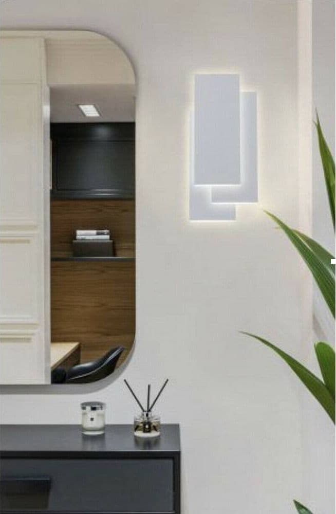 APPLIQUE LED RETTANGOLO COMODINO ABAT JOUR 12 W LUCE FREDDA CALDA NATURALE E41 - 4