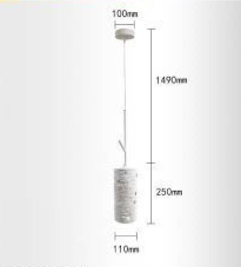 LAMPADARIO A SOSPENSIONE E27 PARALUME CILINDRO IN CERAMICA TRAFORATA BIANCO LP21 - 2