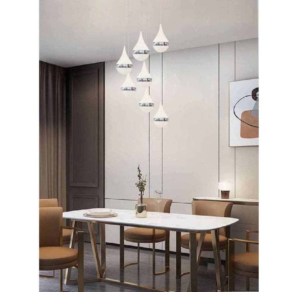 LAMPADA A SOSPENSIONE LED 80WATT DESIGN GOCCIA A CASCATA LUCE 6500K 4000K LP-18A - 4