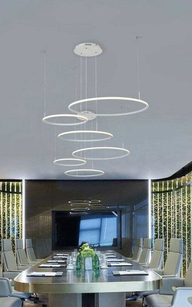 LAMPADARIO LED A SOSPENSIONE MODERNO CON 3 ANELLI 52 W LUCE 6500K 4000K 3000K A16 - 3