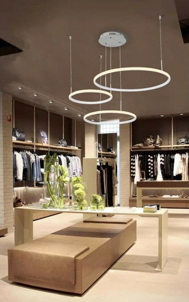 LAMPADARIO LED A SOSPENSIONE MODERNO CON 3 ANELLI 52 W LUCE 6500K 4000K 3000K A16 - 4