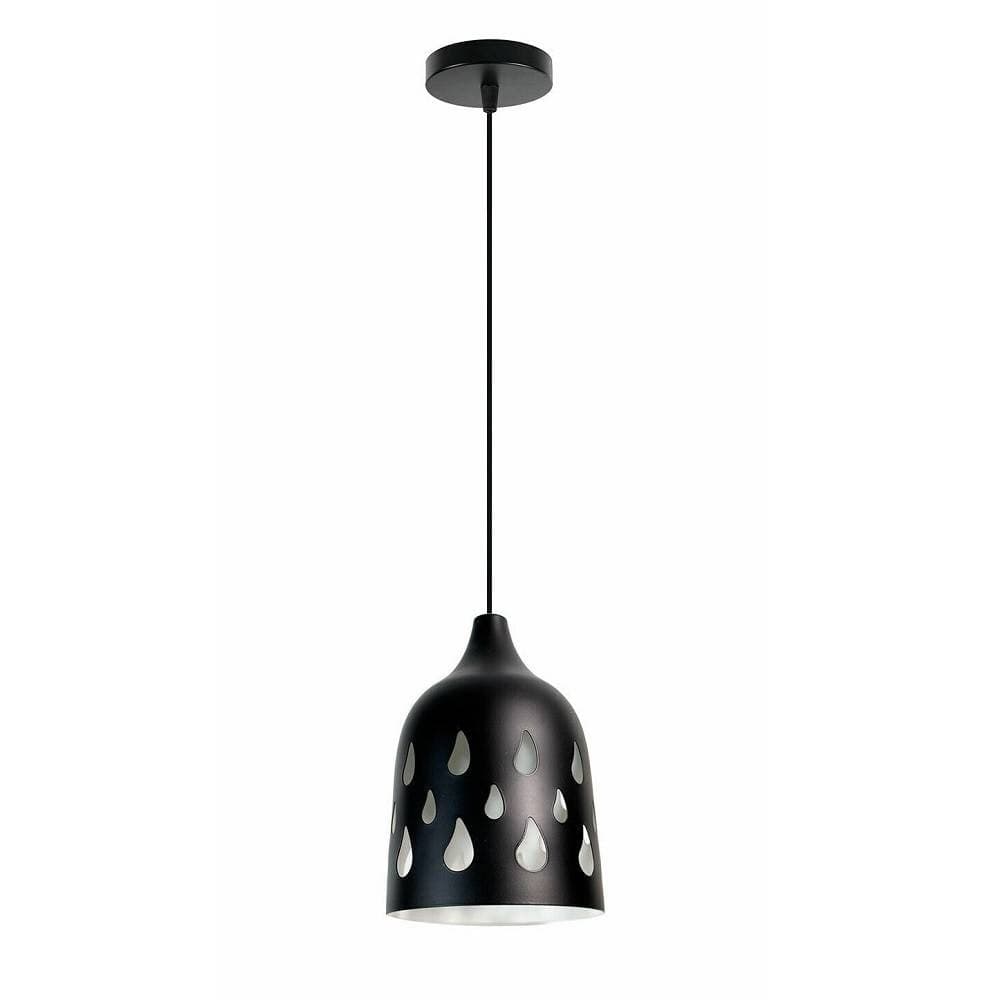 LAMPADARIO A SOSPENSIONE DA SOFFITTO TRAFORATO E27 PUNTO LUCE BIANCO E NERO - 3