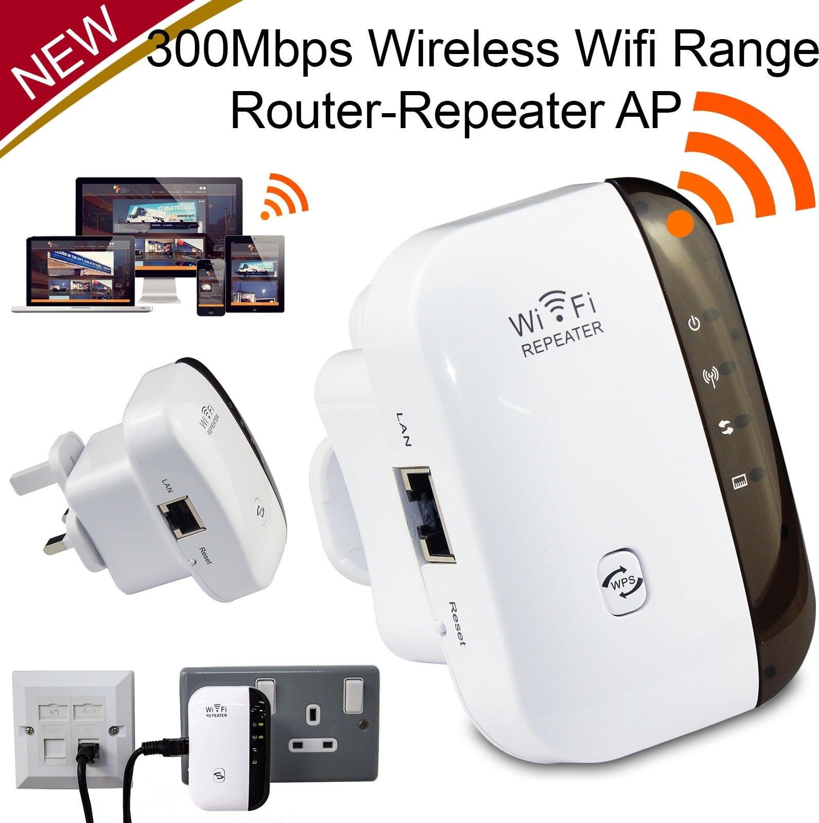 300Mbps Wireless N 802.11 Ripetitore Wifi Gamma Booster Extender PONTE AP - 2