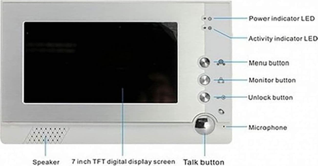KIT VIDEO CITOFONO VIDEOCITOFONO MONITOR 7" TELECAMERA IR GIORNO NOTTE - 6