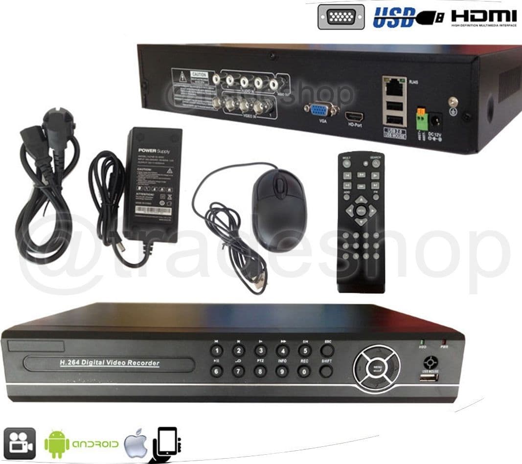 DVR AHD NVR HDMI 4 CANALI VIDEOSORVEGLIANZA REGISTRA AUDIO LAN 3G REMOTO A9204N - 2