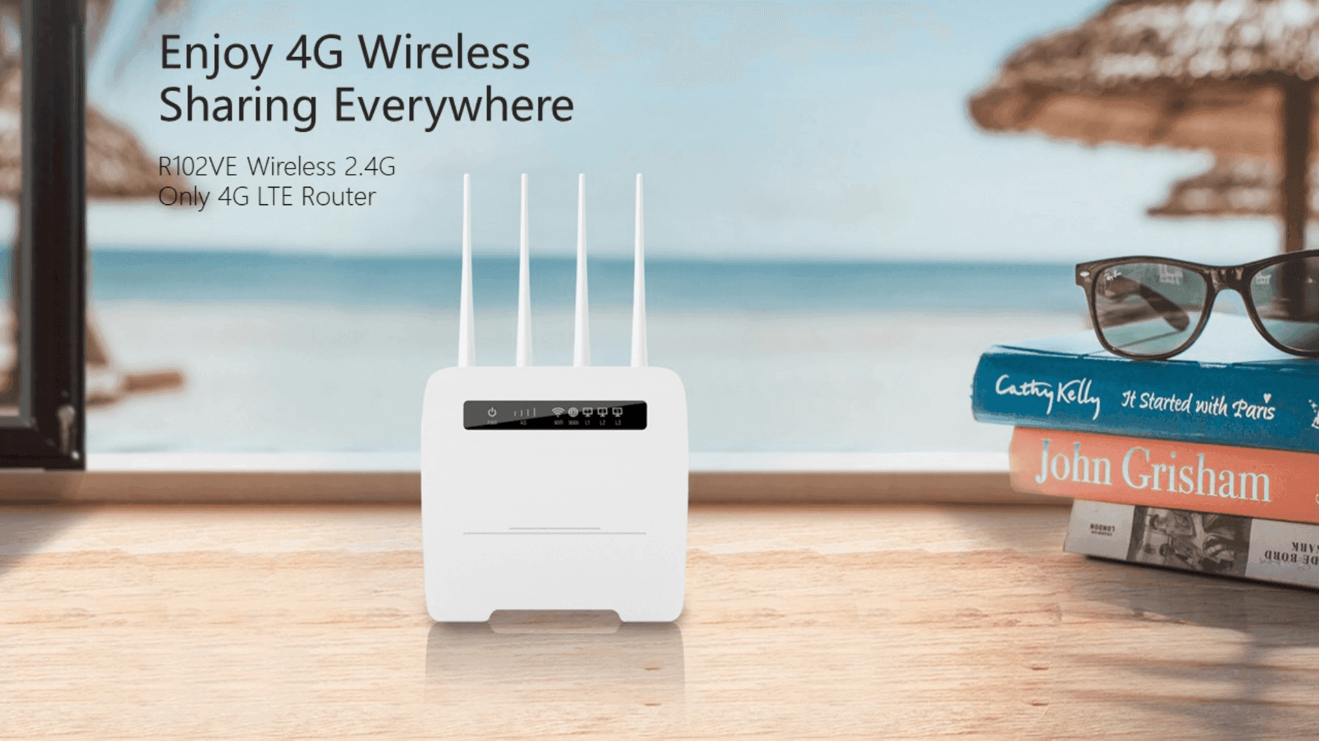 MODEM ROUTER WIRELESS VOLTE 4G LTE HOTSPOT SIM 4 ANTENNE PORTA LAN CPE 300MBPS - 8