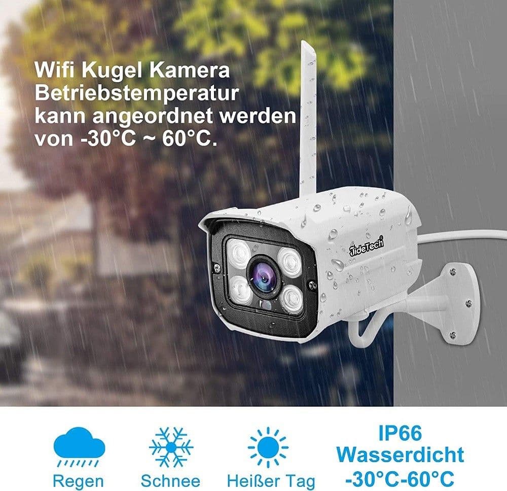 KIT TELECAMERA DI SORVEGLIANZA A 8 CANALI WI-FI H.265 4 TELECAMERE IP WIFI 1080P - 4