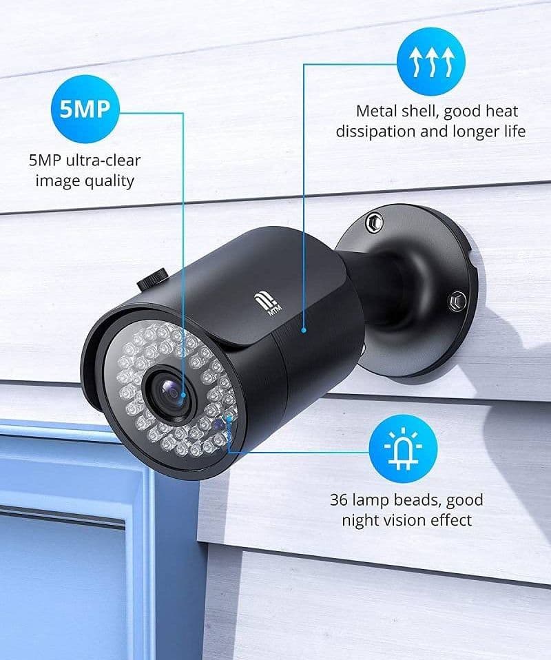 KIT VIDEOSORVEGLIANZA SICUREZZA 8CH 5MP DVR 8 CANALI 4 TELECAMERA ESTERNO H.265 - 2
