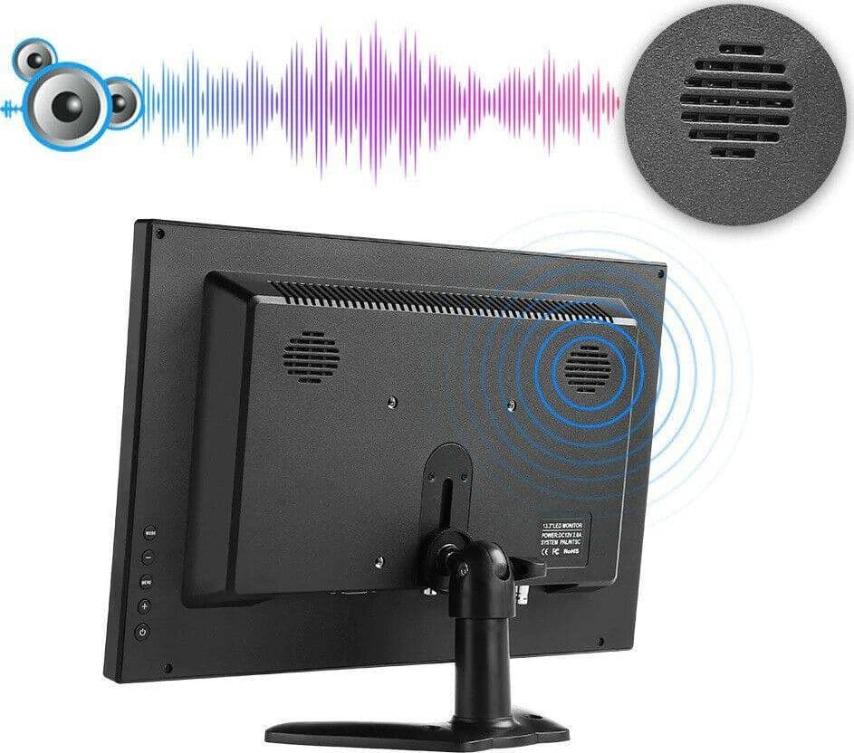 MONITOR HDMI VGA SCHERMO LCD TFT 13.3 POLLICI 1080P ALTOPARLANTE BNC USB RCA - 5