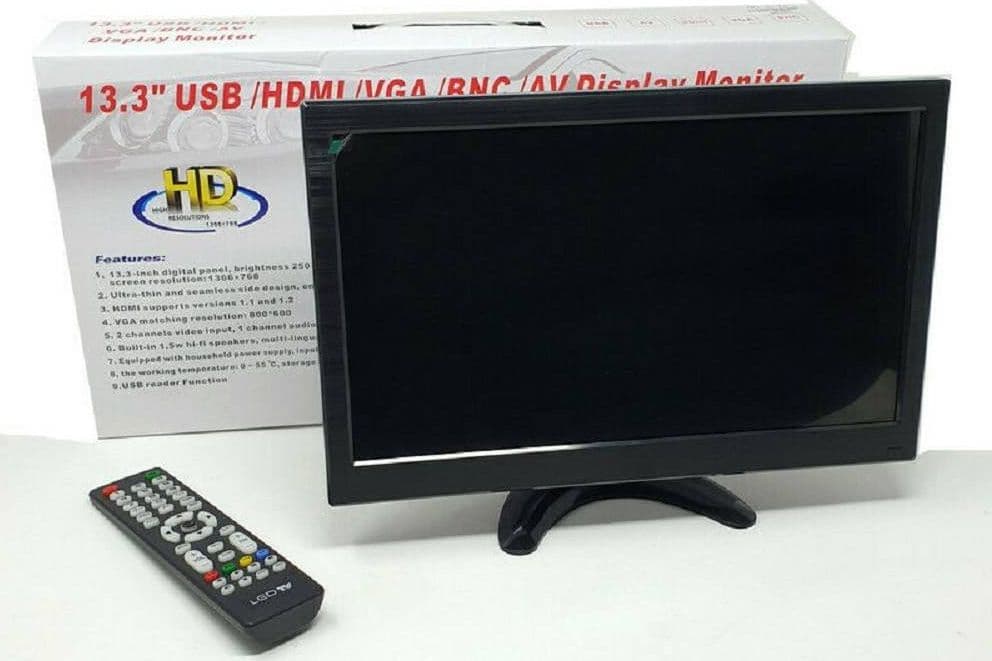MONITOR HDMI VGA SCHERMO LCD TFT 13.3 POLLICI 1080P ALTOPARLANTE BNC USB RCA - 6
