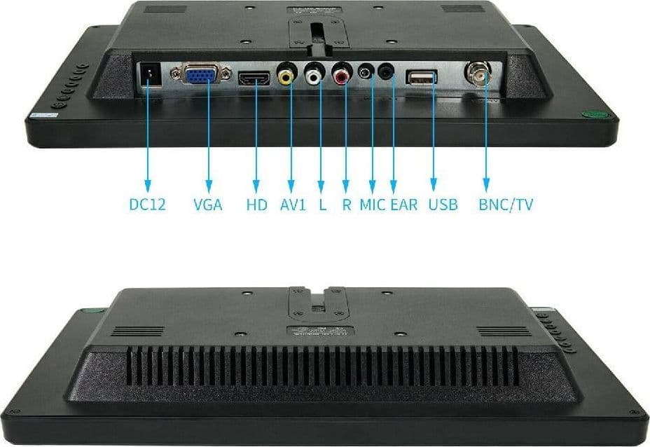 MONITOR HDMI VGA SCHERMO LCD TFT 13.3 POLLICI 1080P ALTOPARLANTE BNC USB RCA - 7