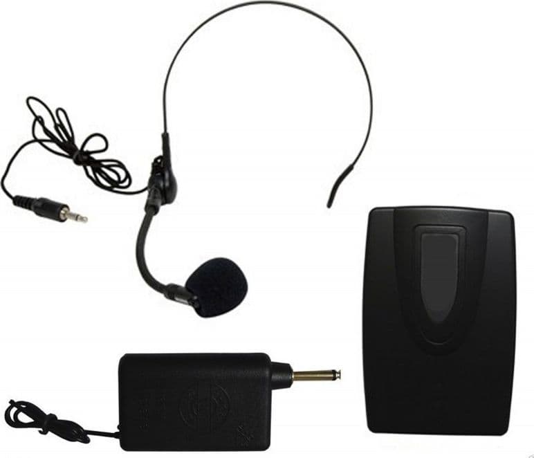 MICROFONO AD ARCHETTO WIRELESS SENZA FILI CON CENTRALINA E TRASMETTITORE - 2