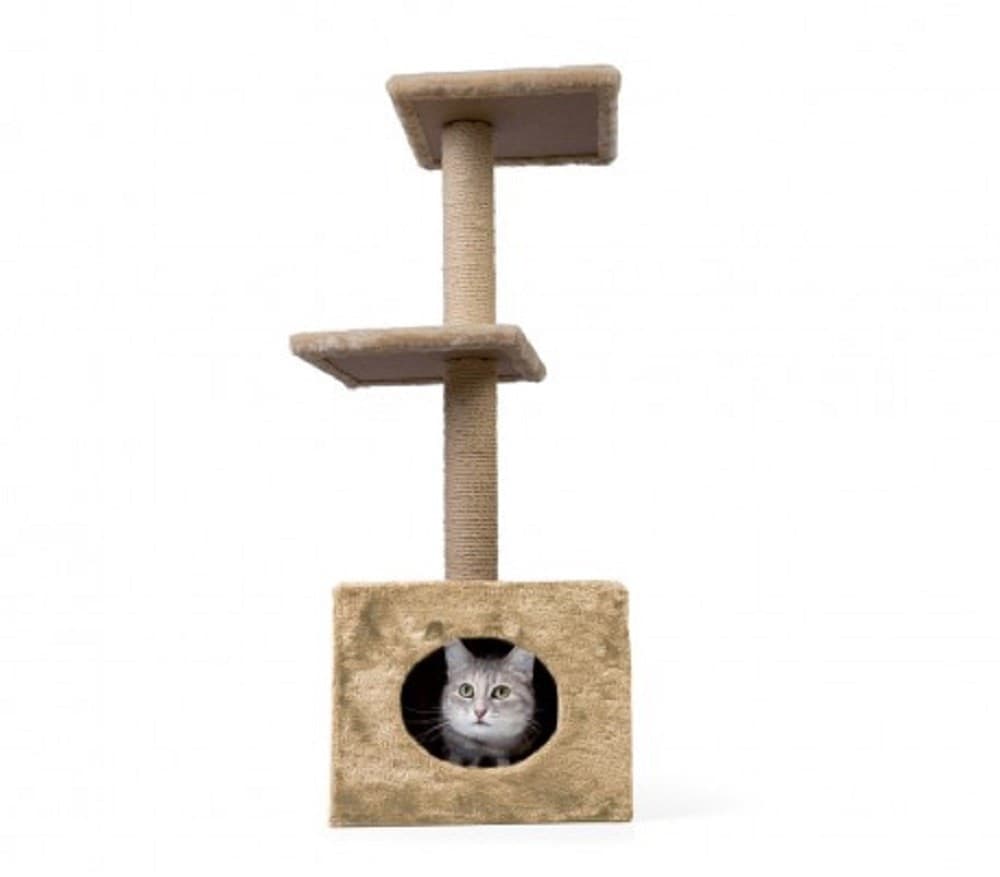 CUCCIA CON TIRAGRAFFI PER GATTI GATTO CON COLONNA IN SISAL E DUE RIPIANI - 3