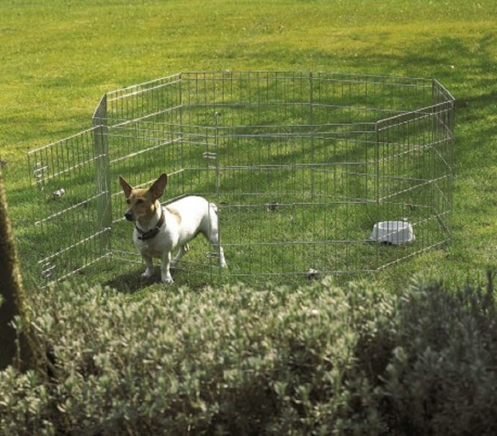 RECINTO OTTAGONALE DA ESTERNO PER ANIMALI PICCOLA TAGLIA CON PARASOLE - 4