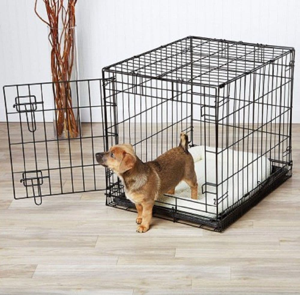 GABBIA PER CANI CANE IN METALLO NERO 96 X 84 X 64 CM PER TRASPORTO CON RUOTE - 2