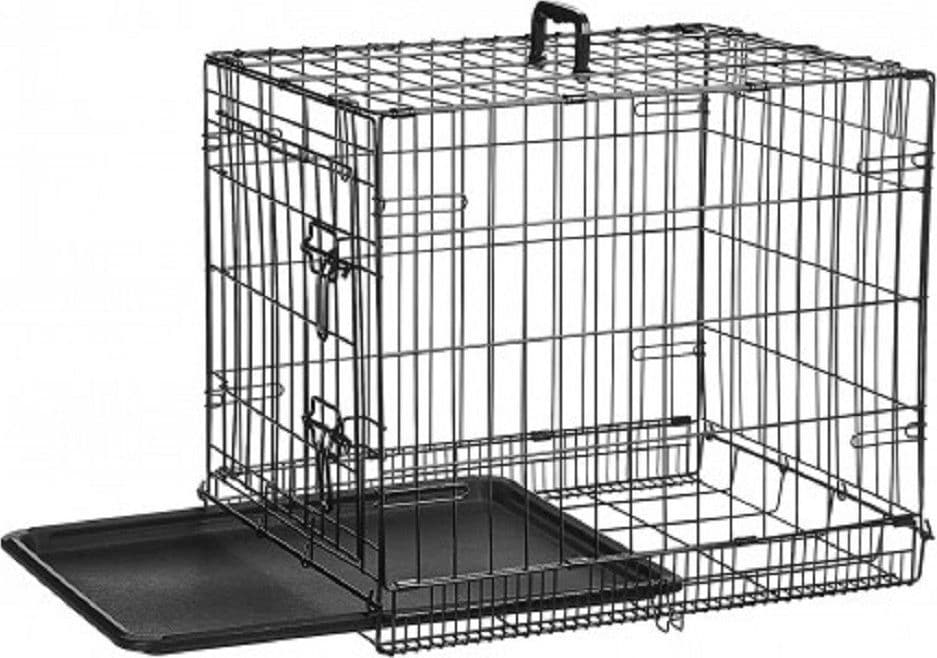 GABBIA PER CANI CANE IN METALLO NERO 96 X 84 X 64 CM PER TRASPORTO CON RUOTE - 4