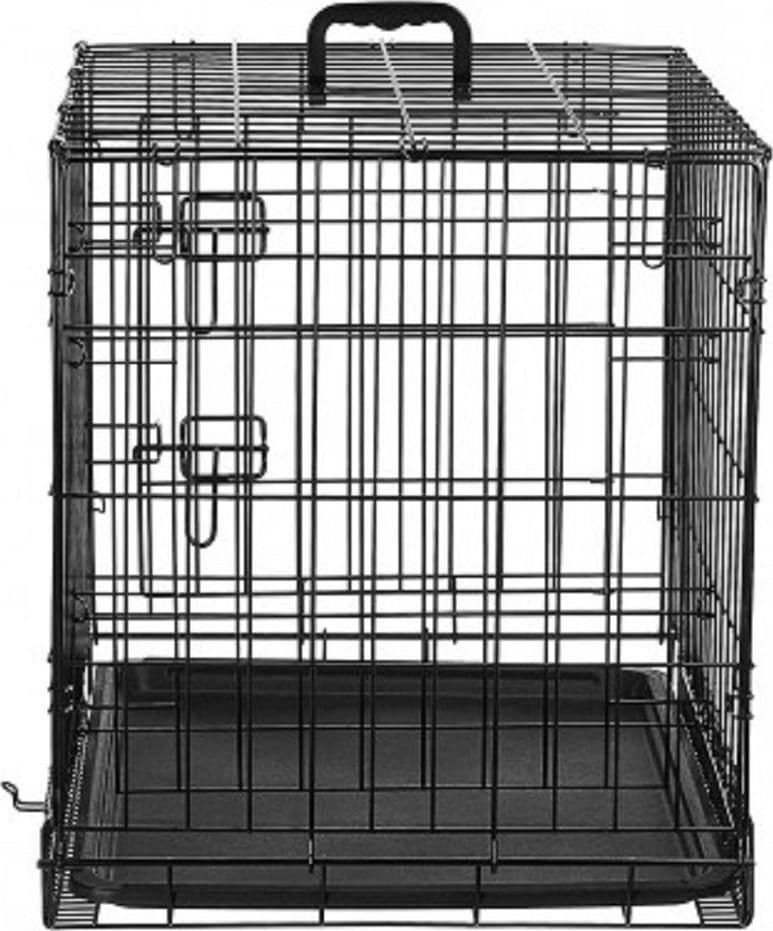 GABBIA PER CANI CANE IN METALLO NERO 96 X 84 X 64 CM PER TRASPORTO CON RUOTE - 5