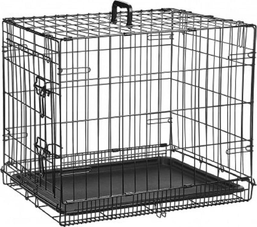 GABBIA PER CANI CANE IN METALLO NERO 96 X 84 X 64 CM PER TRASPORTO CON RUOTE - 7