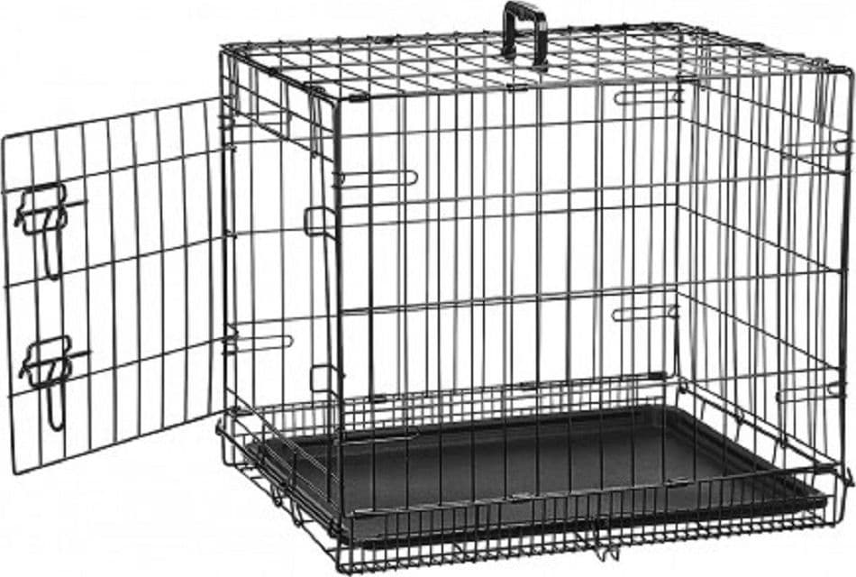 GABBIA PER CANI CANE IN METALLO NERO 96 X 84 X 64 CM PER TRASPORTO CON RUOTE - 8