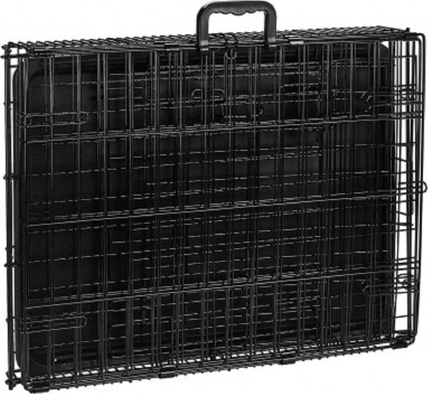 GABBIA PER CANI CANE IN METALLO NERO 96 X 84 X 64 CM PER TRASPORTO CON RUOTE - 10