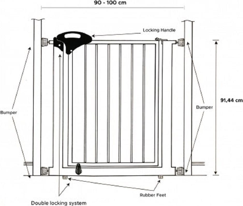 CANCELLETTO NOBLEZA PER CANI CANE LARGHEZZA REGOLABILE 90-100 CM ALTEZZA 92 CM - 2
