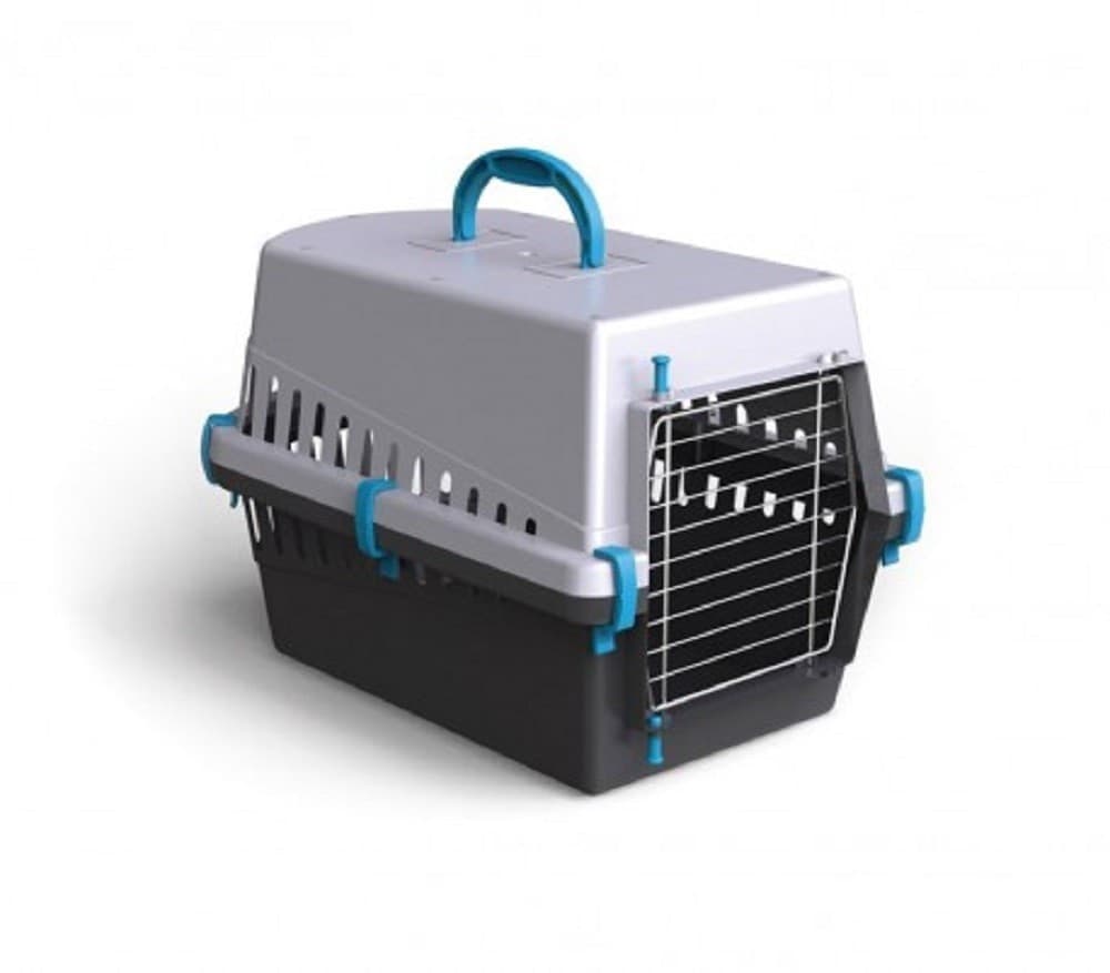 TRASPORTINO CON GRIGLIA IN METALLO PER CANI E GATTI DA VIAGGIO 50 X 33 X 32 CM - 2