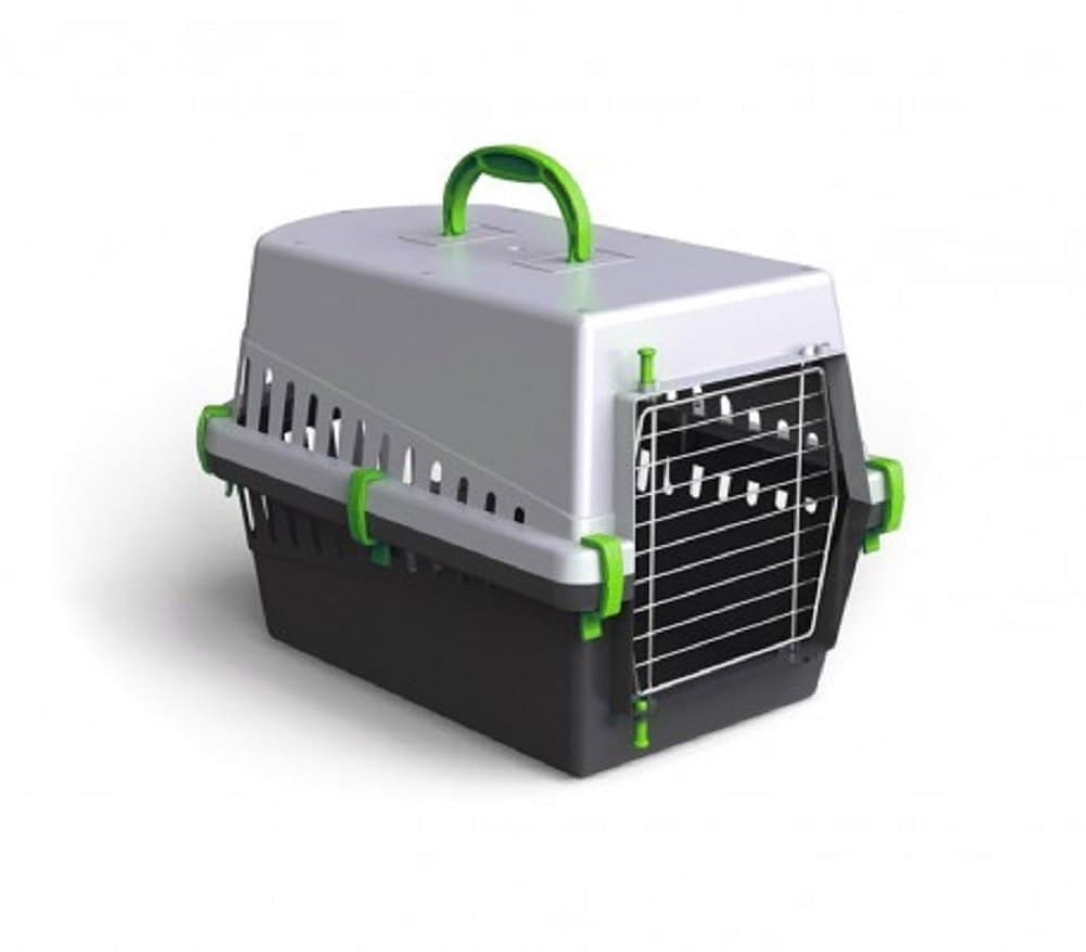 TRASPORTINO CON GRIGLIA IN METALLO PER CANI E GATTI DA VIAGGIO 50 X 33 X 32 CM - 3