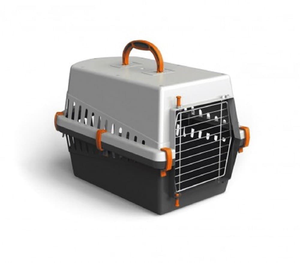 TRASPORTINO CON GRIGLIA IN METALLO PER CANI E GATTI DA VIAGGIO 50 X 33 X 32 CM - 4