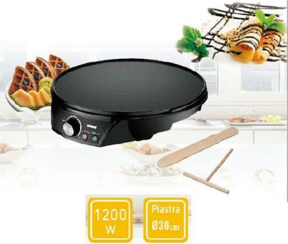 CREPIERA ELETTRICA MACCHINA PER CREPES 1200 WATT PIASTRA 30 CM ANTIADERENTE - 3
