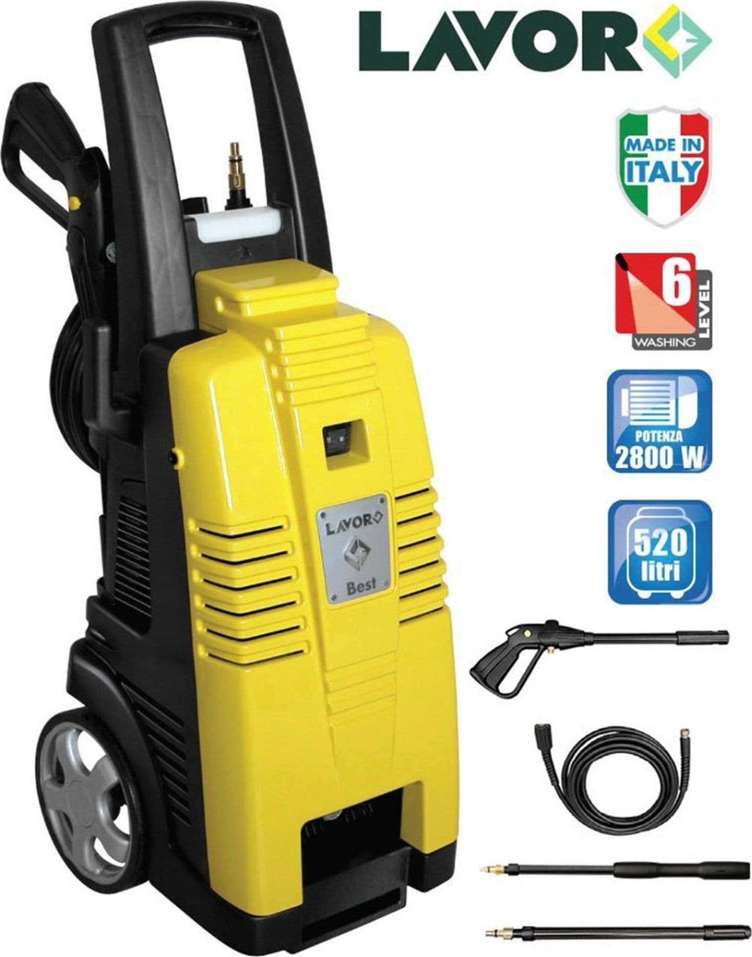 IDROPULITRICE LAVOR GIANT 28 CARRELLATA PULIZIA AUTO CASA GIARDINO 2800W 160bar - 2