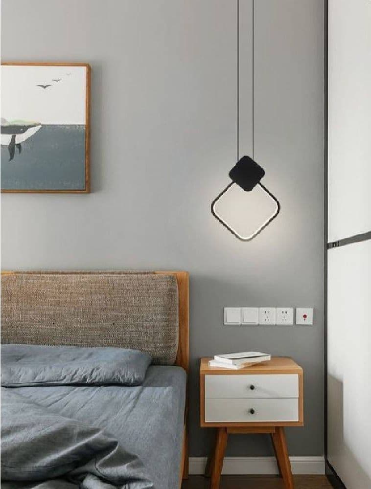 LAMPADARIO LED SOSPENSIONE 12 W METALLO NERO MODERNO LUCE 3000K 4000K 6500K LP-02 - 6