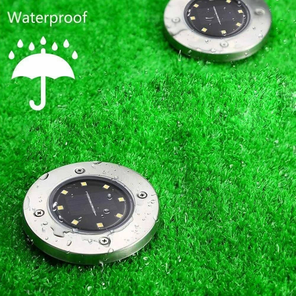 4 FARO LAMPADA LED SOLARE DA ESTERNO GIARDINO FARETTO 8 LED PICCHETTO SEGNAPASSI - 4