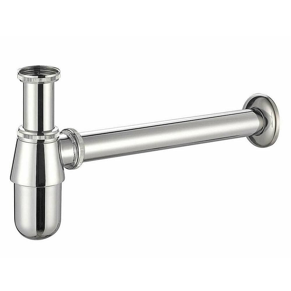 SCARICO SIFONE A BOTTIGLIA LAVANDINO SOTTO LAVABO CROMATO 1" 1/4 CON ROSONE 9373