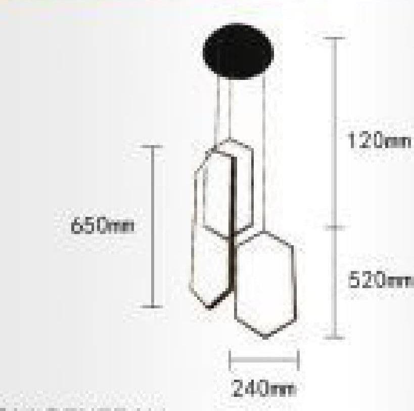LAMPADARIO A SOSPENSIONE SOFFITTO LED MODERNO 70WATT ESAGONI PENDENTI NERO LP-05 - 2