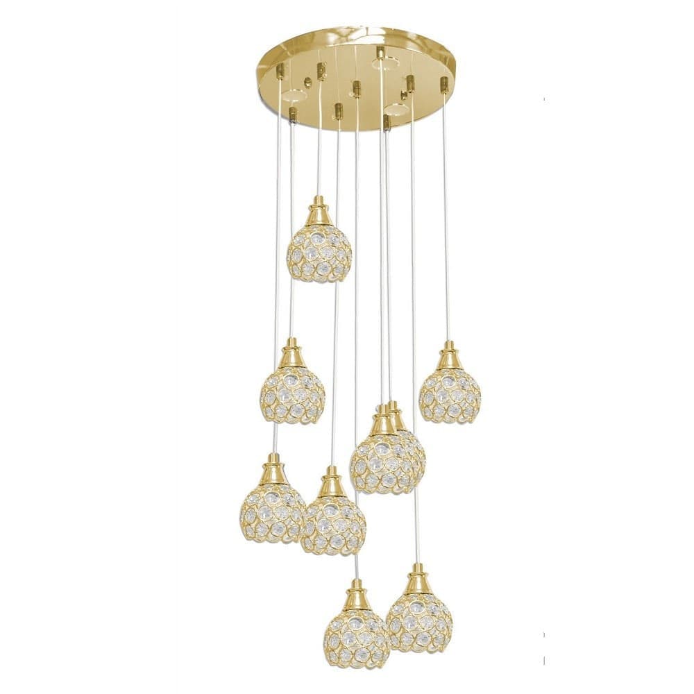LAMPADARIO SOFFITTO SOSPENSIONE PLAFONIERA ORO ARGENTO ATTACCO G9 LUCE 6500K B37 - 3