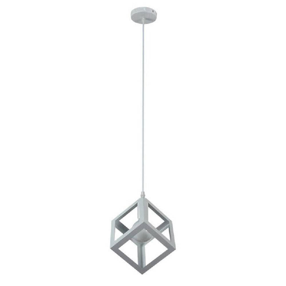 LAMPADARIO DA SOFFITTO A SOSPENSIONE A FORMA DI CUBO 3D PORTALAMPADA E27 A24 - 3