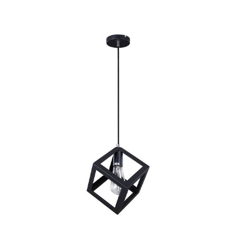 LAMPADARIO DA SOFFITTO A SOSPENSIONE A FORMA DI CUBO 3D PORTALAMPADA E27 A24 - 5