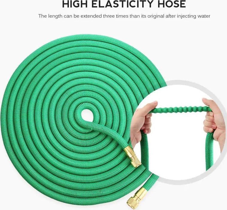 TUBO ESTENSIBILE FLESSIBILE IRRIGAZIONE GIARDINO MULTIGETTO PISTOLA 12 METRI - 6