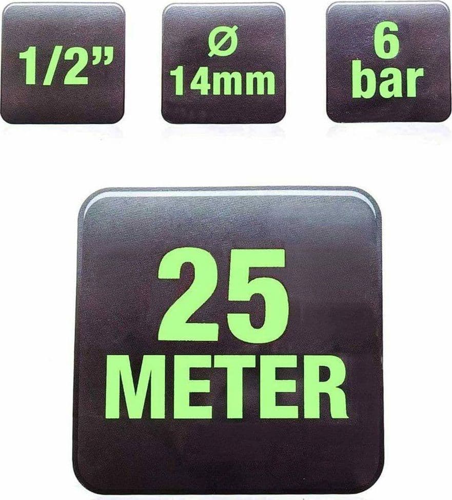 TUBO DA GIARDINO IN PVC 1/2 14MM 25MT POMPA ACQUA IRRIGAZIONE TERRAZZO - 4