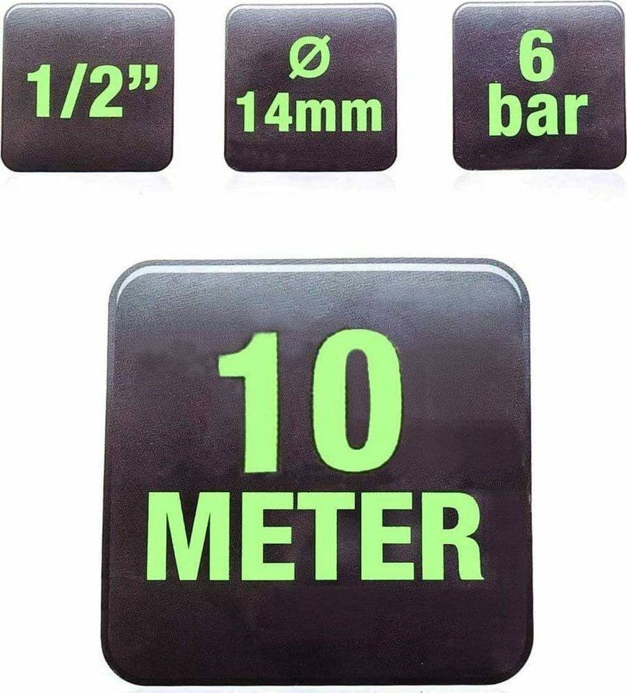 TUBO DA GIARDINO IN PVC 1/2 14MM 10MT POMPA ACQUA IRRIGAZIONE TERRAZZO VERDE - 2