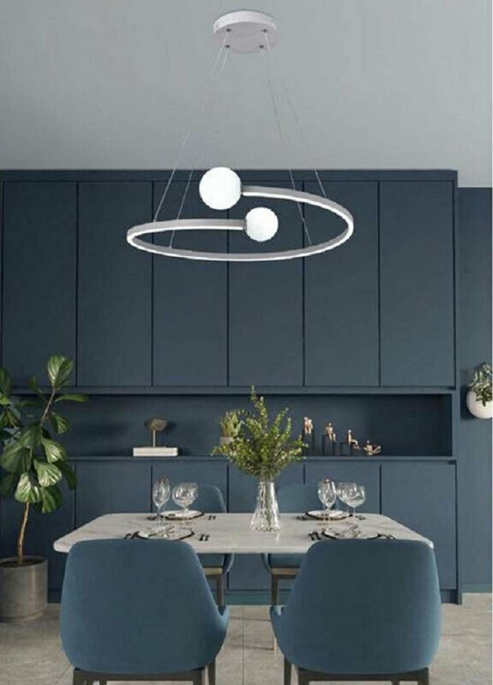 LAMPADARIO LED 34 W A SOSPENSIONE DESIGN MODERNO IN ALLUMINIO PVC LUCE 6500K A58 - 3