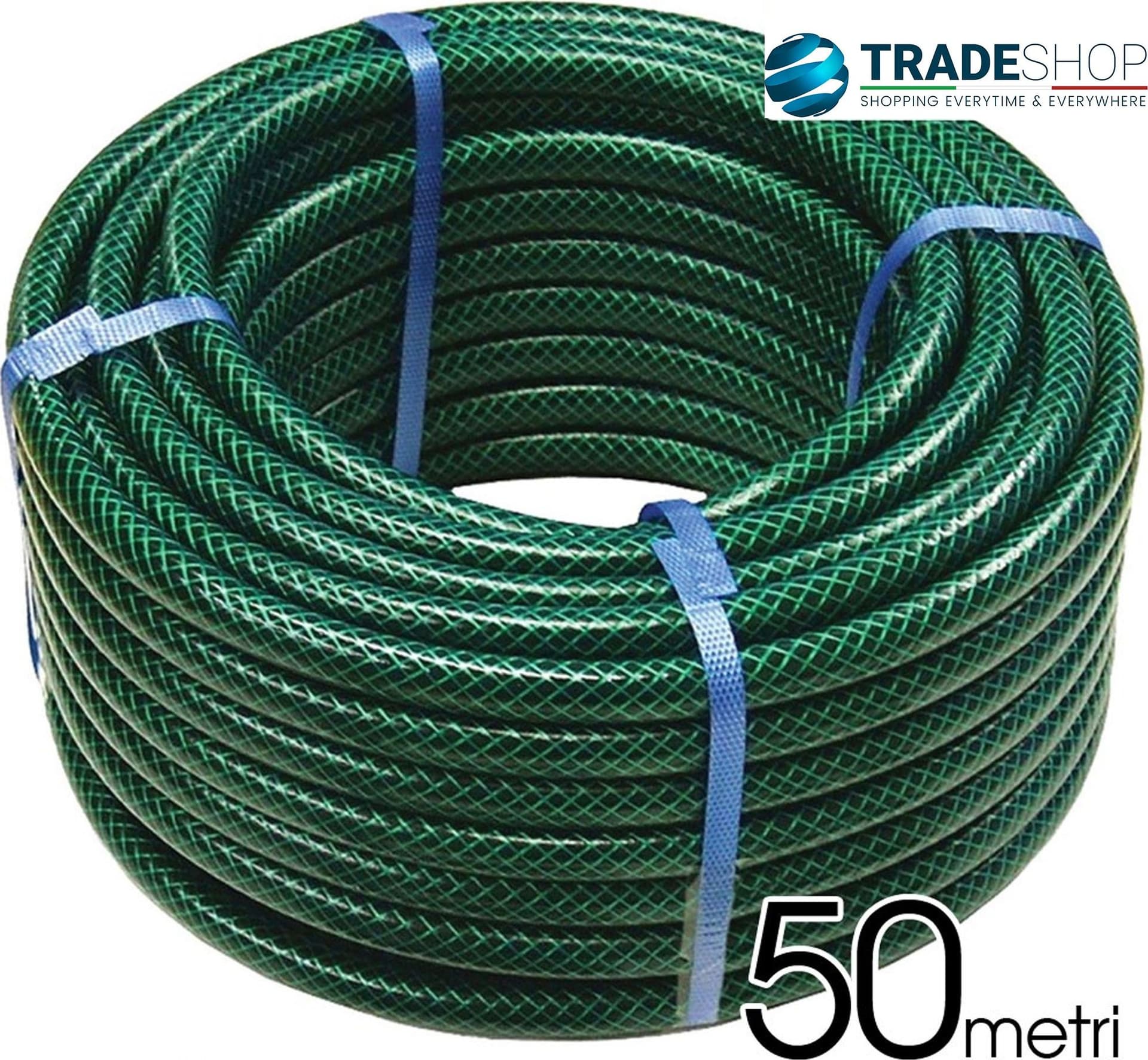 TUBO DA GIARDINO RINFORZATO 50 MT VERDE CLASSICO 3 STRATI BOBINA IRRIGAZIONE - 3