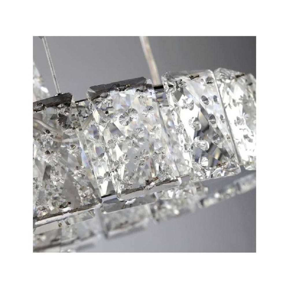 LAMPADARIO LED DESIGN MODERNO CERCHI DI CRISTALLO 25 WATT LUCE BIANCO FREDDO B34 - 6
