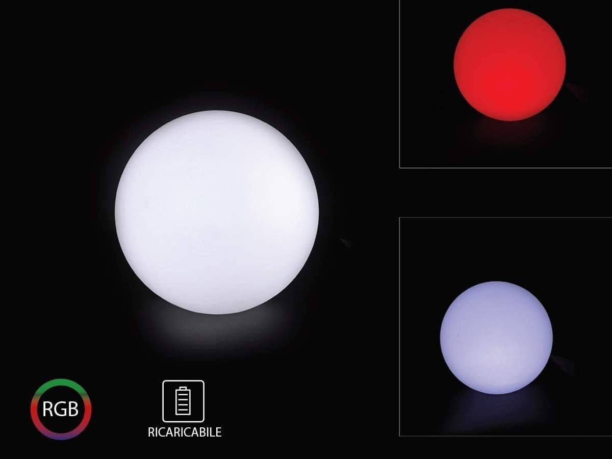 SFERA LUMINOSA 41CM MULTICOLOR LED RGB 3W RICARICABILE TELECOMANDO IP67 VT-7807 - 3