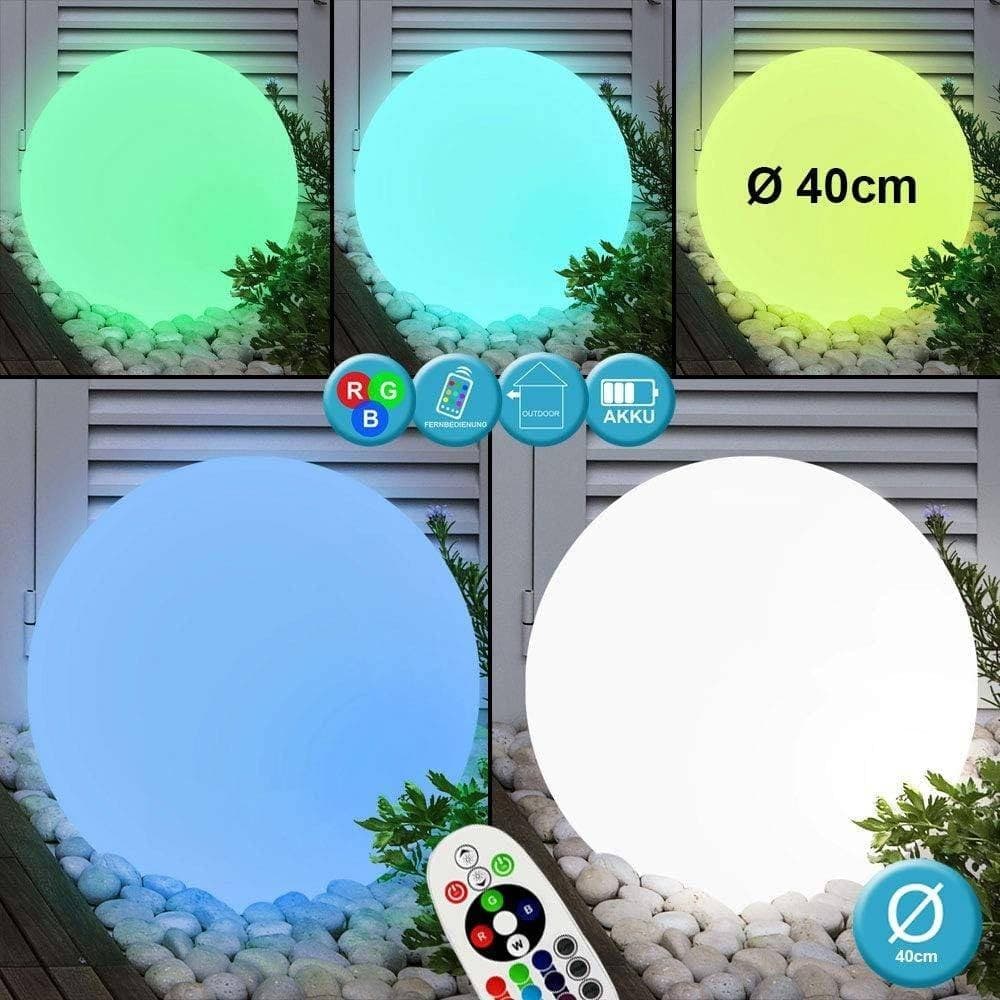SFERA LUMINOSA 41CM MULTICOLOR LED RGB 3W RICARICABILE TELECOMANDO IP67 VT-7807 - 7