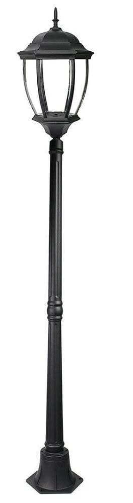 LAMPIONE GIARDINO LANTERNA NERO VETRO E27 LUCE ESTERNO ALLUMINIO 178X24 CM ES35 - 2