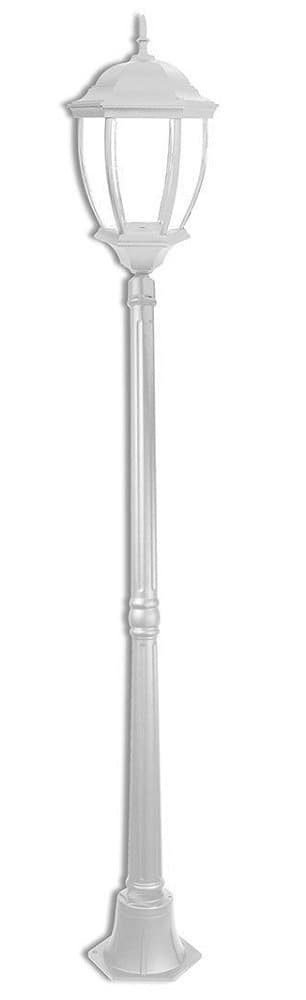 LAMPIONE GIARDINO LANTERNA VETRO E27 LUCE ESTERNO ALLUMINIO 178X24CM ES35 BIANCO - 2